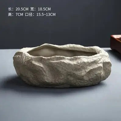 Ceramic Rock Mud Imitation Stone Tea Washing Pen Wash Tea Cups, Household Tea Set Accessories, Extra Large Basin