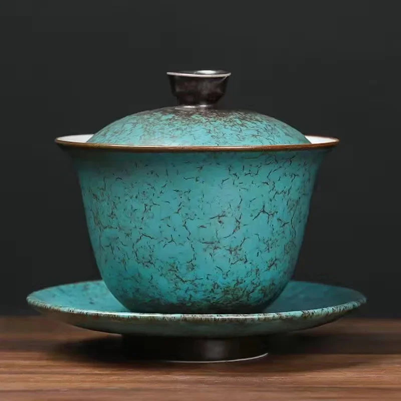 Ceramic Sancai Gaiwan Chinese Retro Tea Tureen Upscale Teaware Tea Cup Kung Fu Teacups Home Decor Porcelanas Tea Cups