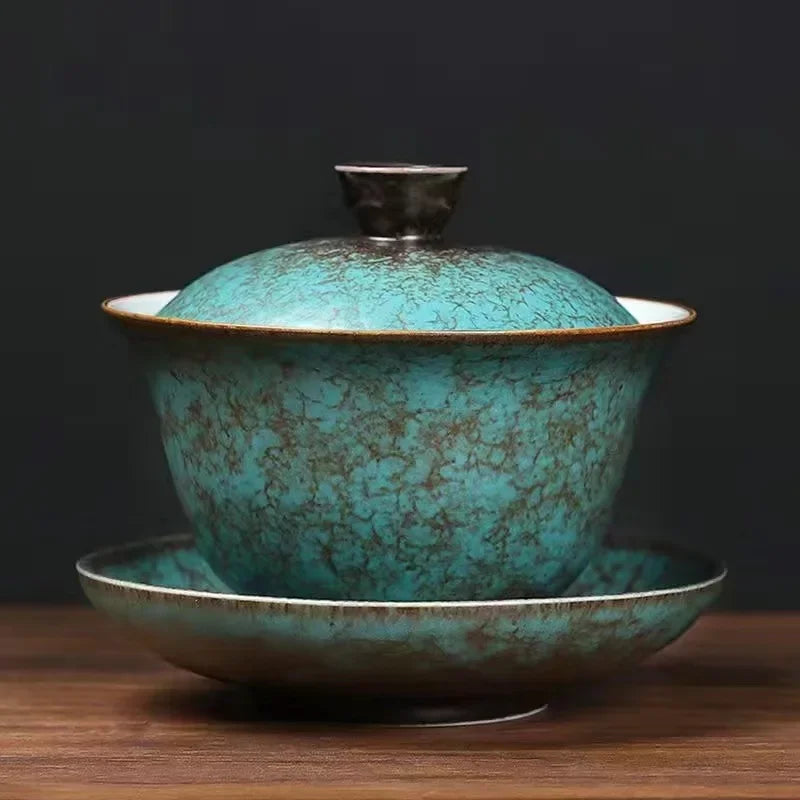 Ceramic Sancai Gaiwan Chinese Retro Tea Tureen Upscale Teaware Tea Cup Kung Fu Teacups Home Decor Porcelanas Tea Cups