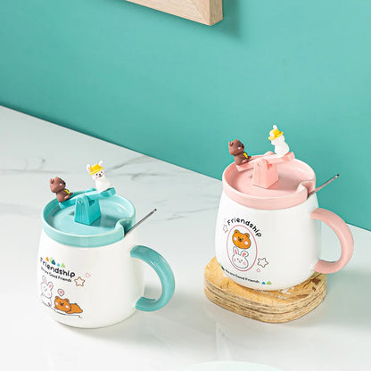 Ceramic Seesaw Cute Cartoon Mug Coffee Cups and Mugs Mug for Tea Cup Funny Drinkware Kitchen Dining Bar Home Garden