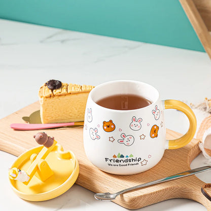 Ceramic Seesaw Cute Cartoon Mug Coffee Cups and Mugs Mug for Tea Cup Funny Drinkware Kitchen Dining Bar Home Garden