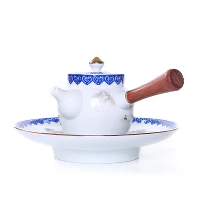 Ceramic Side Handle Teapot Small Single Pot Kung Fu Jin Jun Mei Green Tea Set Jingdezhen Flower Jade Porcelain Teaware