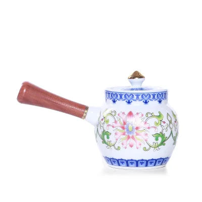 Ceramic Side Handle Teapot Small Single Pot Kung Fu Jin Jun Mei Green Tea Set Jingdezhen Flower Jade Porcelain Teaware
