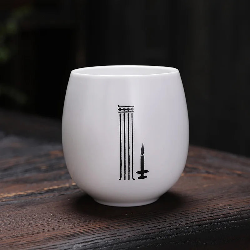 Ceramic Single Cup Coffeeware Teaware Kung Fu Tea Accessories Cups Kitchen Dining Bar Home Garden