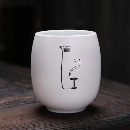 Ceramic Single Cup Coffeeware Teaware Kung Fu Tea Accessories Cups Kitchen Dining Bar Home Garden