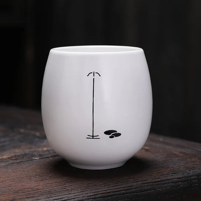 Ceramic Single Cup Coffeeware Teaware Kung Fu Tea Accessories Cups Kitchen Dining Bar Home Garden
