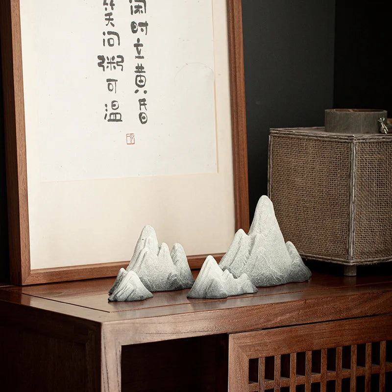 Ceramic Snow Mountain Ornament Creative Figurines Home Decoration Accessories Landscape Statue Crafts