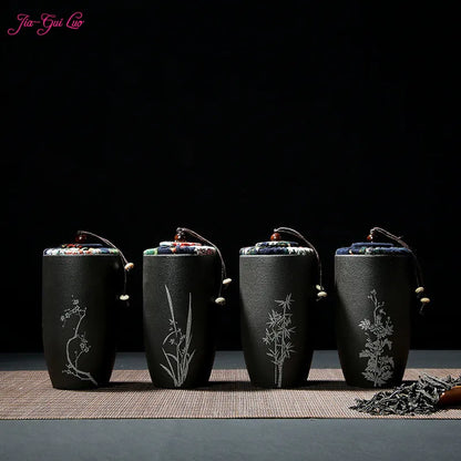 Ceramic Tea Caddies, Tea Box, Dried Fruit Storage Cans, Sealed Bottle, Tea Accessories, Pu'er Tieguanyin Gift
