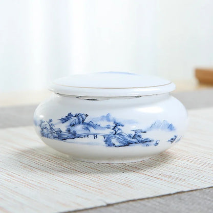 Ceramic Tea Caddies Tea Storage, Travel  Ceramic Canister, Japanese Jar Storage, D146