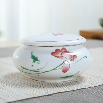 Ceramic Tea Caddies Tea Storage, Travel  Ceramic Canister, Japanese Jar Storage, D146