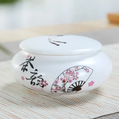 Ceramic Tea Caddies Tea Storage, Travel  Ceramic Canister, Japanese Jar Storage, D146