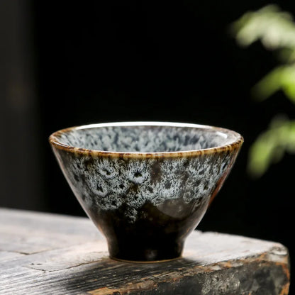 Ceramic Tea Cup Porcelain Teacups Teaware Kung Fu Tea Set Cup Household Kiln Change Glaze Pottery Tea Cup Set of 6