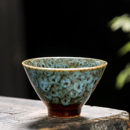 Ceramic Tea Cup Porcelain Teacups Teaware Kung Fu Tea Set Cup Household Kiln Change Glaze Pottery Tea Cup Set of 6