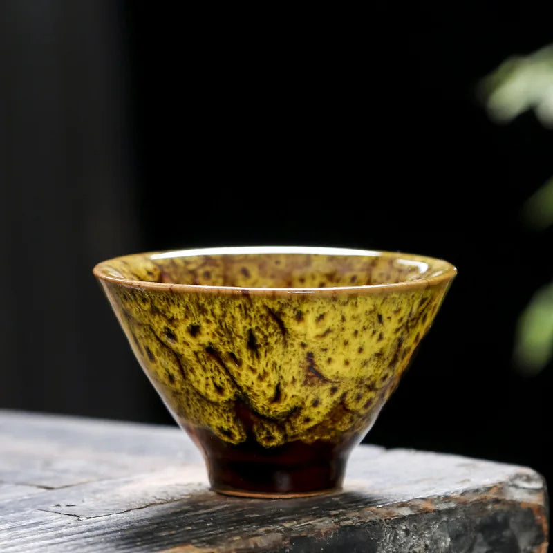 Ceramic Tea Cup Porcelain Teacups Teaware Kung Fu Tea Set Cup Household Kiln Change Glaze Pottery Tea Cup Set of 6