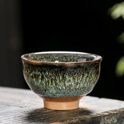 Ceramic Tea Cup Porcelain Teacups Teaware Kung Fu Tea Set Cup Household Kiln Change Glaze Pottery Tea Cup Set of 6