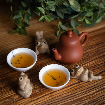 Ceramic Tea Pet Porcelain Tea Ceremony Set Frogs Tea Pet Chinese Color Changing Clay Accessories Juego De Te Tea Accessories