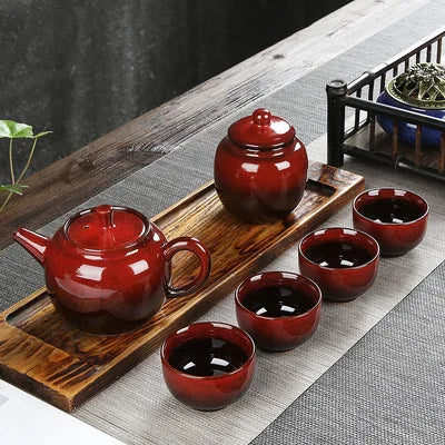 Ceramic Tea Set Home Simple Teapot Tea Can Teacups Fair Cup Kung Fu Black Tea Da Hong Pao Teaware Free Shipping