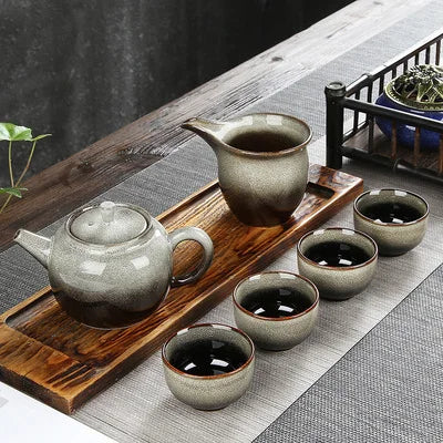 Ceramic Tea Set Home Simple Teapot Tea Can Teacups Fair Cup Kung Fu Black Tea Da Hong Pao Teaware Free Shipping