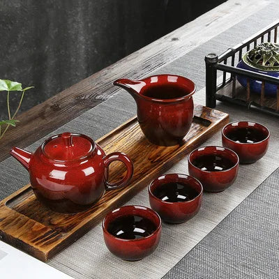 Ceramic Tea Set Home Simple Teapot Tea Can Teacups Fair Cup Kung Fu Black Tea Da Hong Pao Teaware Free Shipping