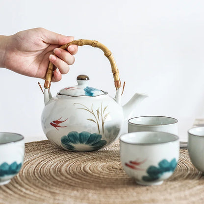 Ceramic Tea Set Japanese Style Tea Pot  Gift Box Set Teapot Tea Cups Gift Tea Pot with Cup  Kung Fu TeaSet Creative