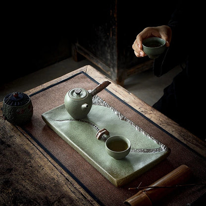 Ceramic Tea Tray Family Small Dry Tea Set Kitchen Restaurant Bar Garden Trays Teaware Dining Home