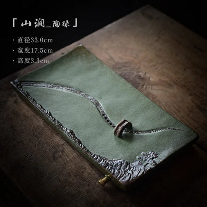 Ceramic Tea Tray Family Small Dry Tea Set Kitchen Restaurant Bar Garden Trays Teaware Dining Home