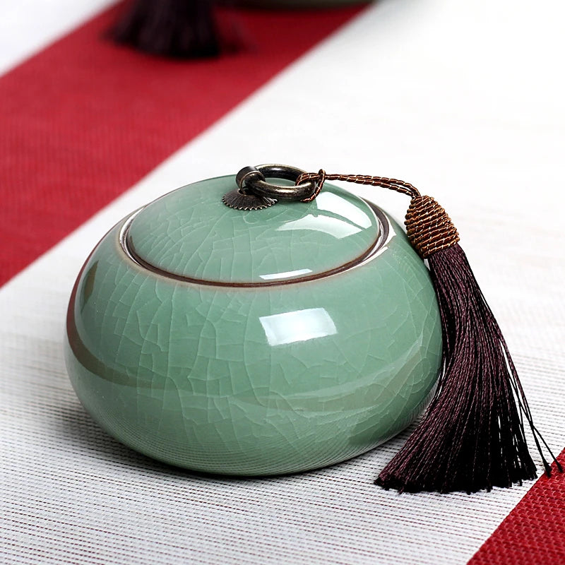 Ceramic Tea caddies, Dried Fruit Storage Cans, Sealed Bottle, Tea Accessories, Pu'er Tieguanyin Gift Box, D034