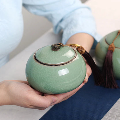 Ceramic Tea caddies, Dried Fruit Storage Cans, Sealed Bottle, Tea Accessories, Pu'er Tieguanyin Gift Box, D034