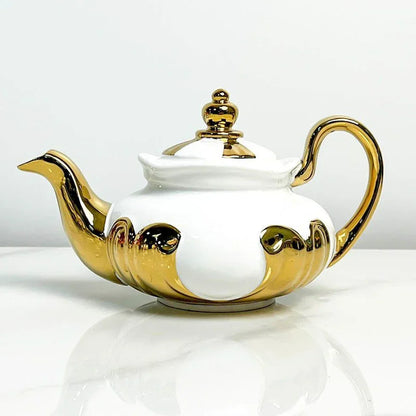 Ceramic Teapot 1000ml Large Capacity Brewing Teapot With Filter Hole European Style Coffee Pot Home Restaurant Ceramic Tea Set