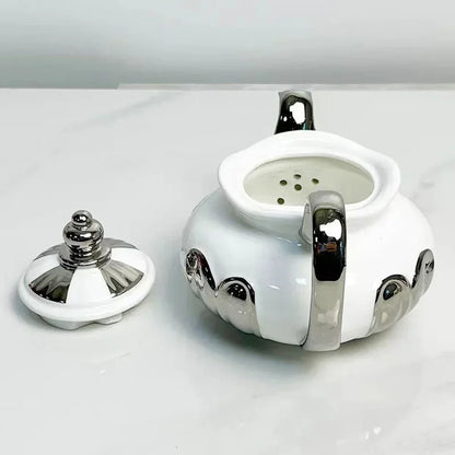 Ceramic Teapot 1000ml Large Capacity Brewing Teapot With Filter Hole European Style Coffee Pot Home Restaurant Ceramic Tea Set