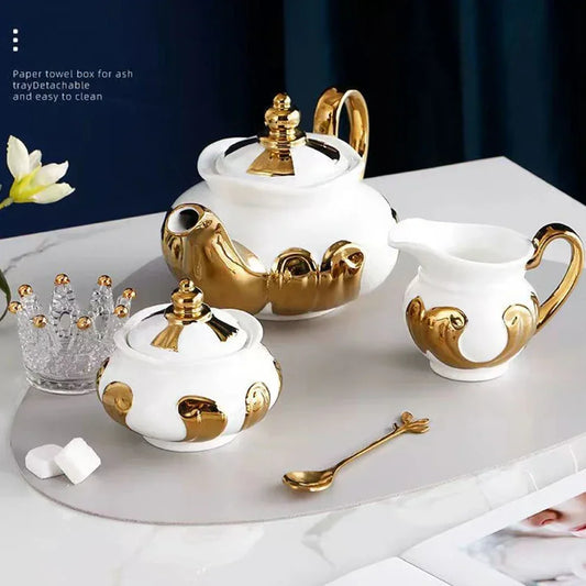Ceramic Teapot 1000ml Large Capacity Brewing Teapot With Filter Hole European Style Coffee Pot Home Restaurant Ceramic Tea Set