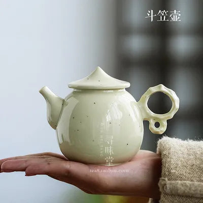 Ceramic Teapot Creative Lake Stone Pot Handmade Tea Pot White Ceramic Dehua Kung Fu Da Hong Pao Black Tea Set Single Pot Teaware