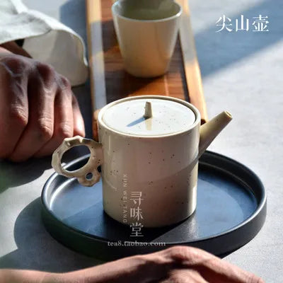 Ceramic Teapot Creative Lake Stone Pot Handmade Tea Pot White Ceramic Dehua Kung Fu Da Hong Pao Black Tea Set Single Pot Teaware