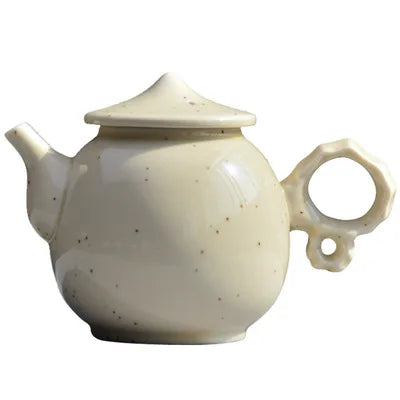 Ceramic Teapot Creative Lake Stone Pot Handmade Tea Pot White Ceramic Dehua Kung Fu Da Hong Pao Black Tea Set Single Pot Teaware