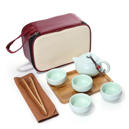 Ceramic Teapot Kettle Gaiwan Chinese Travel Ceramic Tea Cup for Puer Chinese Tea Pot Portable Tea Set Drinkware Free Shipping