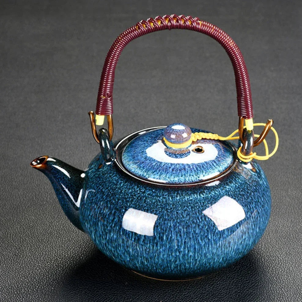 Ceramic Teapot Large 700ML Home Handle Pot Tea Room Accessories Tea Pot Cold Kettle Vintage Celadon Tea Set