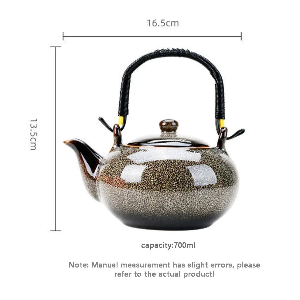 Ceramic Teapot Large 700ML Home Handle Pot Tea Room Accessories Tea Pot Cold Kettle Vintage Celadon Tea Set