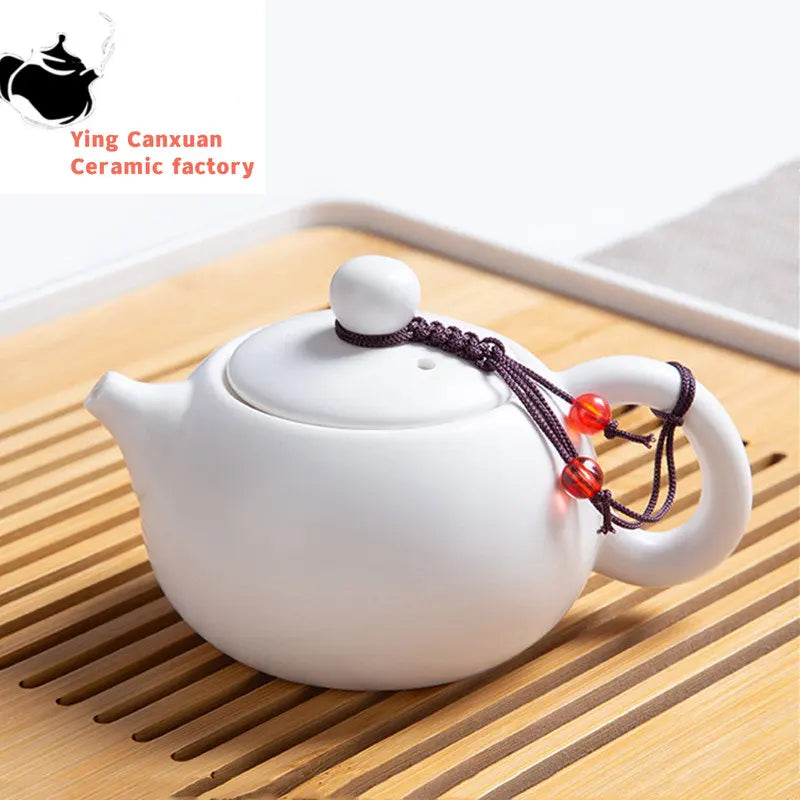 Ceramic Teapot One Pot Six Cup Outdoor Travel Tea Pot and Cup Set Tote Bag Chinese Tea Set Business Gift Home Porcelain Teaware
