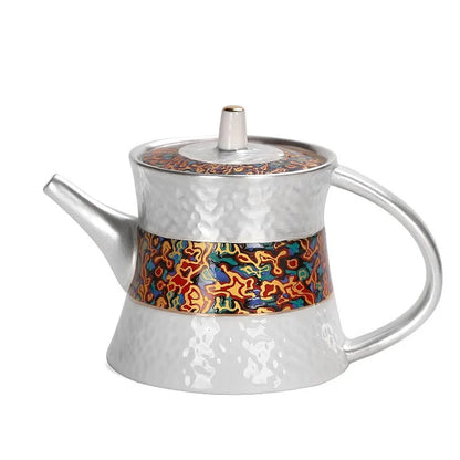 Ceramic Teapot Portable Tea Set Gilt Silver Beautiful Teapot Kung Fu Tea Set Small Kettles Puer Oolong Tea Infusers Gift Boxed