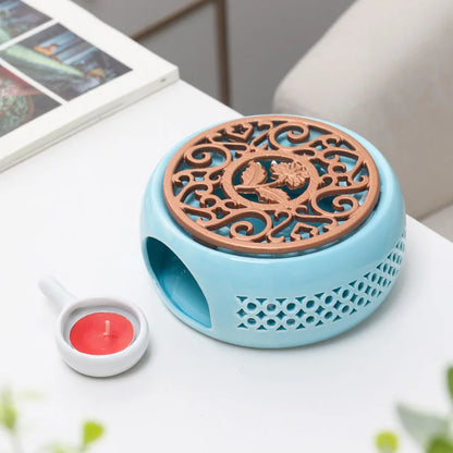 Ceramic Teapot Warmer Holder Base Tea Warmer Insulation Base Tea Coffee Water Warmer Candle Heating Base Holder Teaware