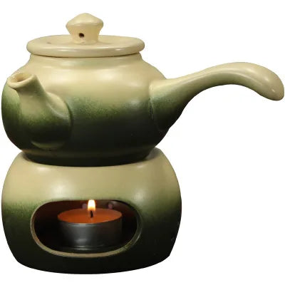 Ceramic Teapots High Quality Side Handle Pot + Bottom Furnace Candle Japanese Style Stoneware Kung Fu Jin Jun Mei Black tea set