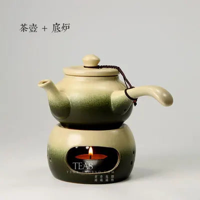 Ceramic Teapots High Quality Side Handle Pot + Bottom Furnace Candle Japanese Style Stoneware Kung Fu Jin Jun Mei Black tea set