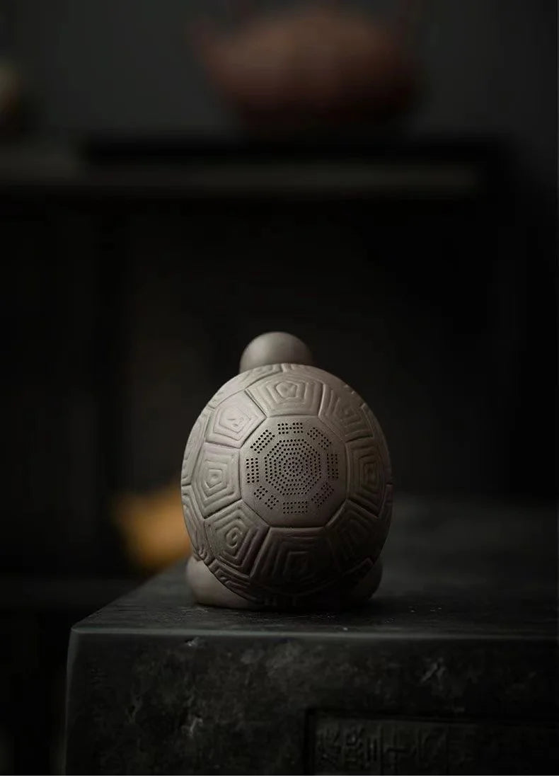 Ceramic Turtle Old man Tea Leak Tea Pet Statue Purple Sand Cute Character Decoration Home, Tea Room Art Ornaments Free Delivery