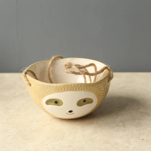 Ceramic Vase Wall Hanging Sloth Flower Pot Nordic Home Garden Decor Animal Flower Pot Scindapsus Chlorophytum Potted Plant Pot