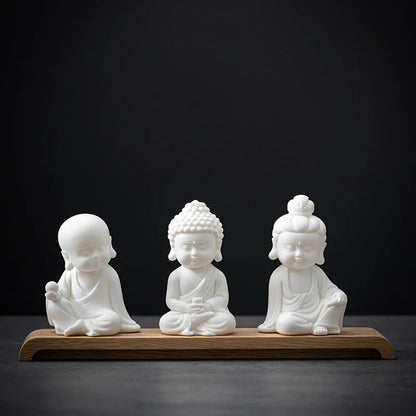 Ceramic Zen Elegance Small Tathagata Home Living Room Buddha Series Decoration Creative Guanyin Earth Collection Crafts Decor