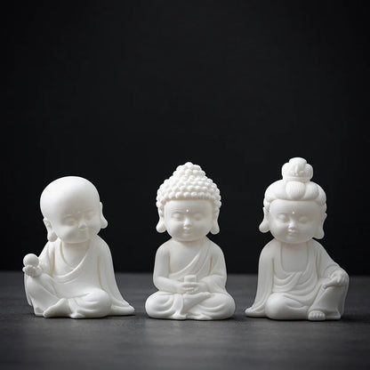 Ceramic Zen Elegance Small Tathagata Home Living Room Buddha Series Decoration Creative Guanyin Earth Collection Crafts Decor