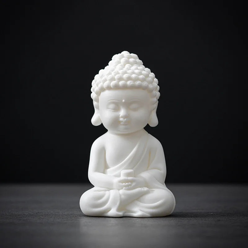 Ceramic Zen Elegance Small Tathagata Home Living Room Buddha Series Decoration Creative Guanyin Earth Collection Crafts Decor