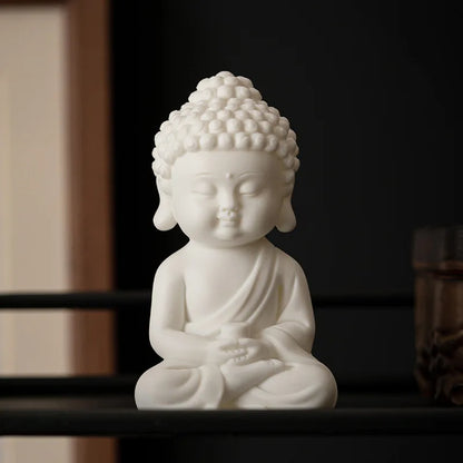Ceramic Zen Elegance Small Tathagata Home Living Room Buddha Series Decoration Creative Guanyin Earth Collection Crafts Decor