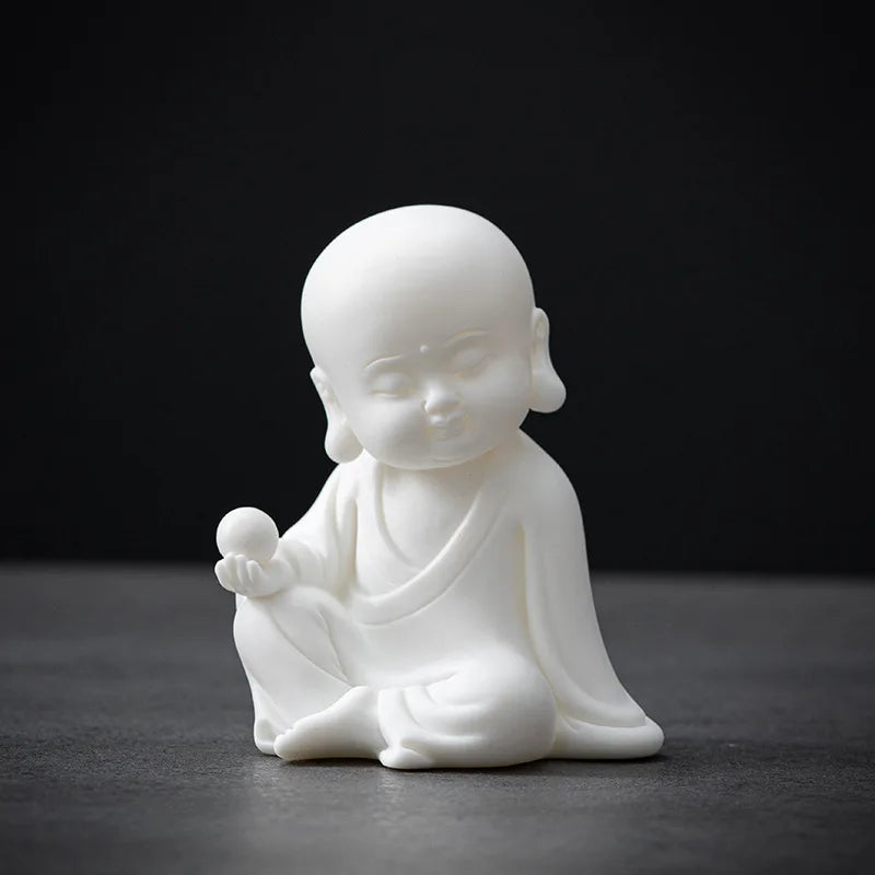 Ceramic Zen Elegance Small Tathagata Home Living Room Buddha Series Decoration Creative Guanyin Earth Collection Crafts Decor