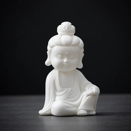 Ceramic Zen Elegance Small Tathagata Home Living Room Buddha Series Decoration Creative Guanyin Earth Collection Crafts Decor